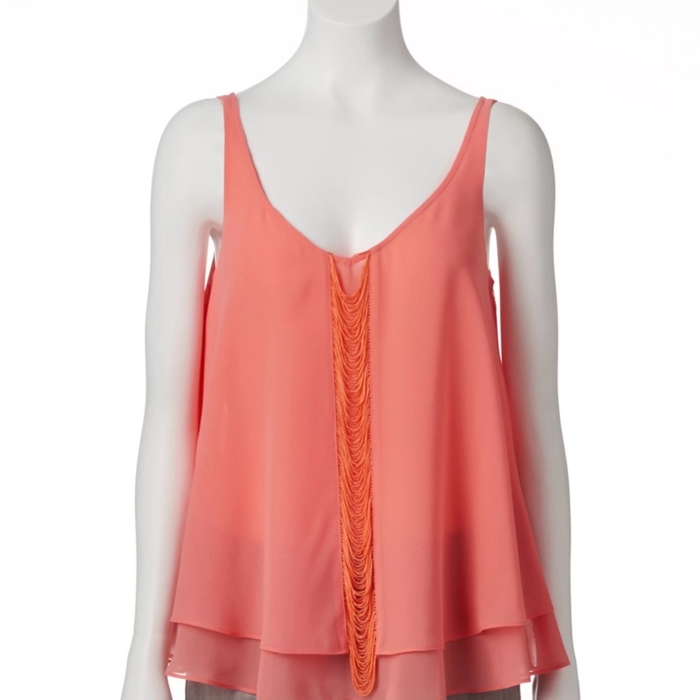 Peach Layered Women's Top Size medium